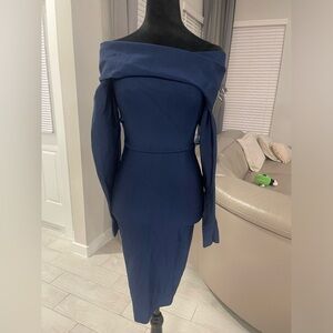 House of CB off shoulder midi bandage dress S